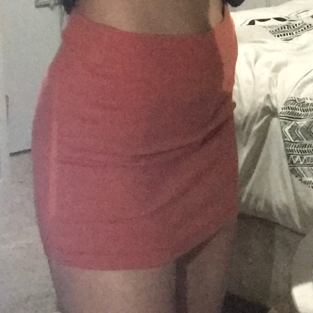 Orange/peach mini skirt